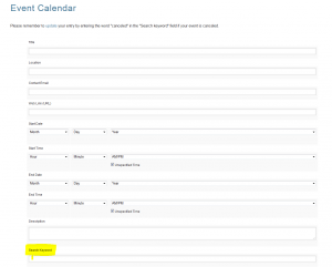 Events Listing keyword how-to