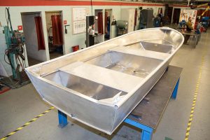 skiff built by welding students