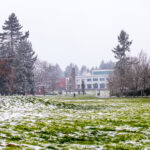 Clark College main campus dusted with snow
