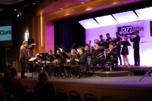 jazz band performs on stage