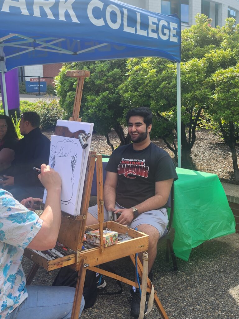 person poses for drawing