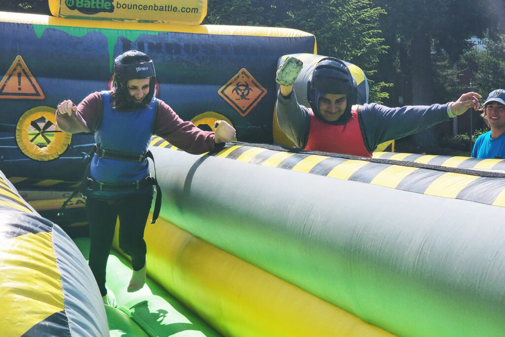 two people on inflatable
