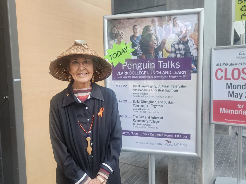 person in front of poster