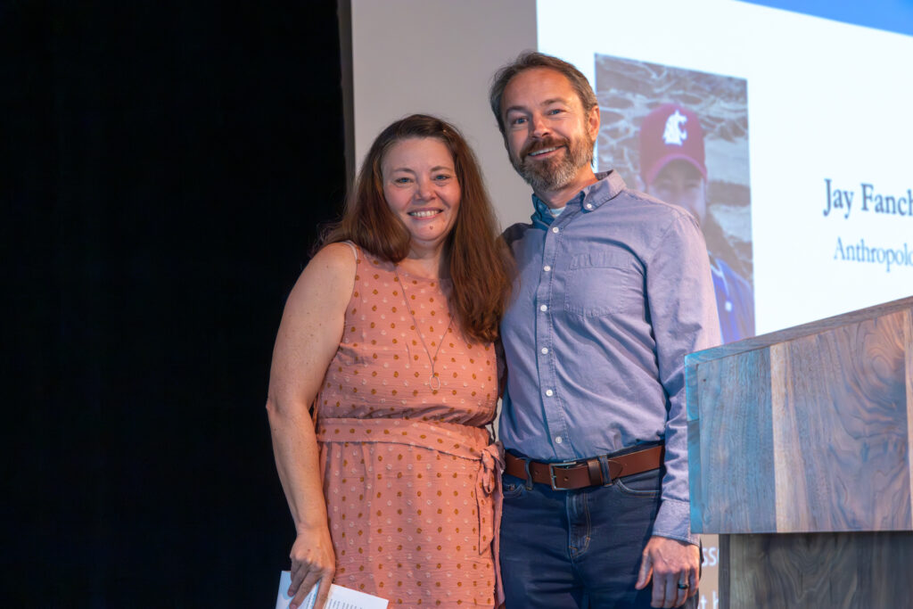 two people on stage